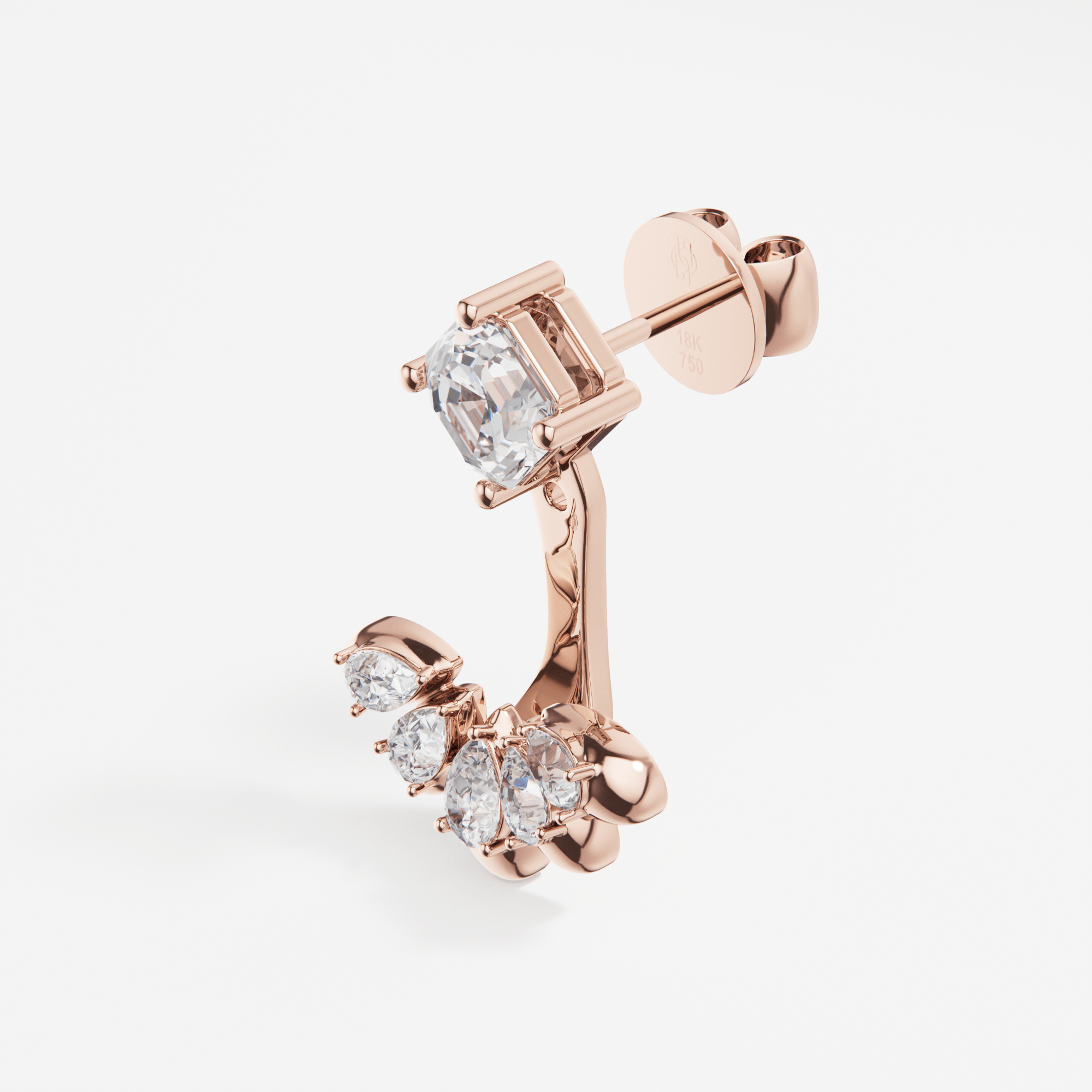 Larmes Asscher and Pear Piercing