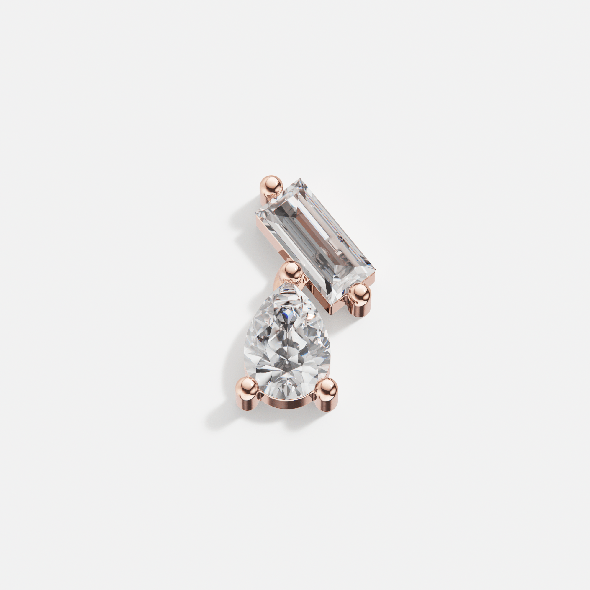 Larmes Baguette and Pear Piercing