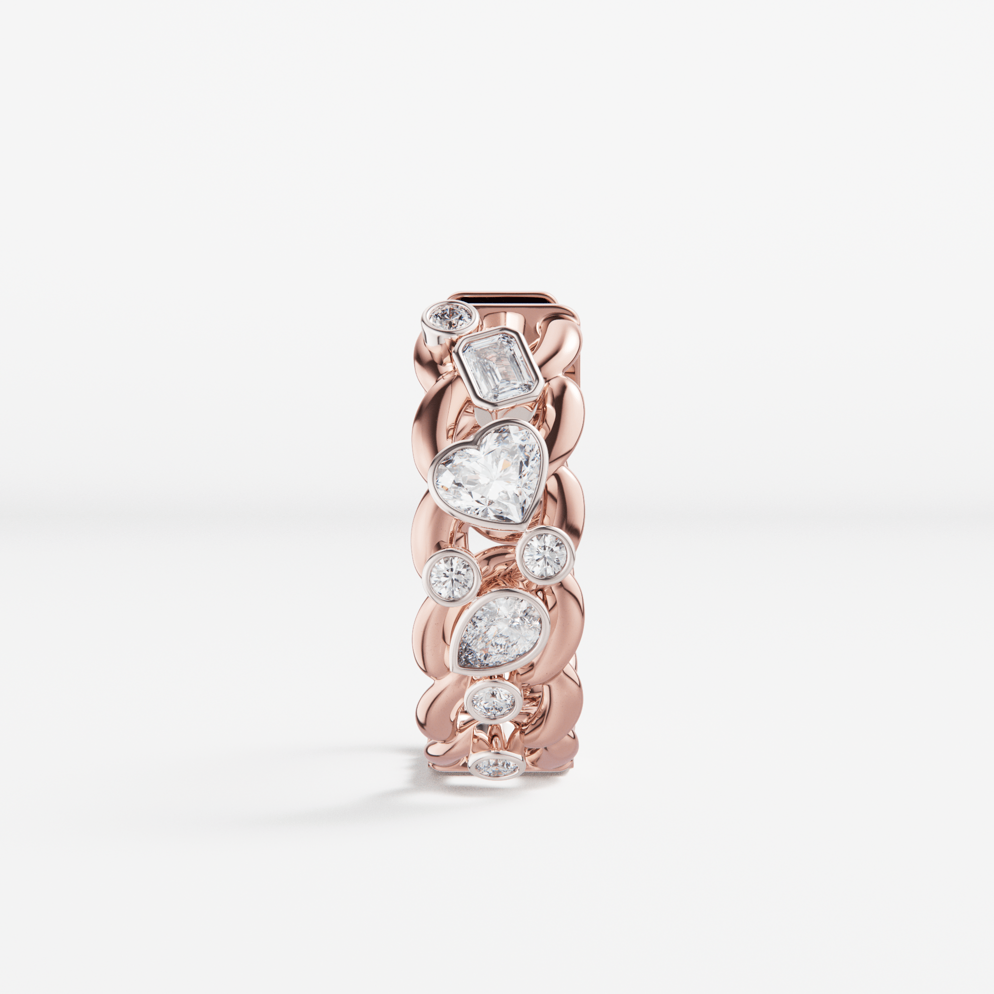 The Hoop Earrings Scattered Diamonds with Heart