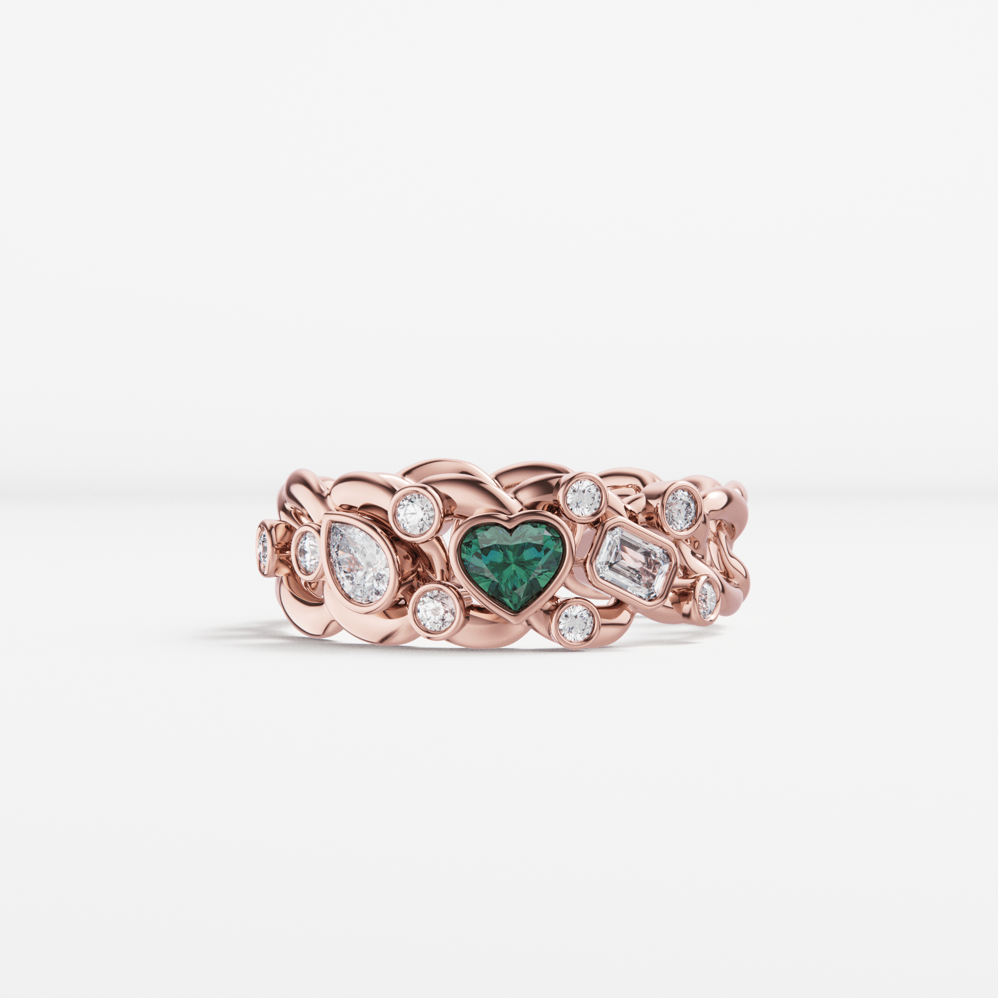The Scattered Diamond Ring with Heart