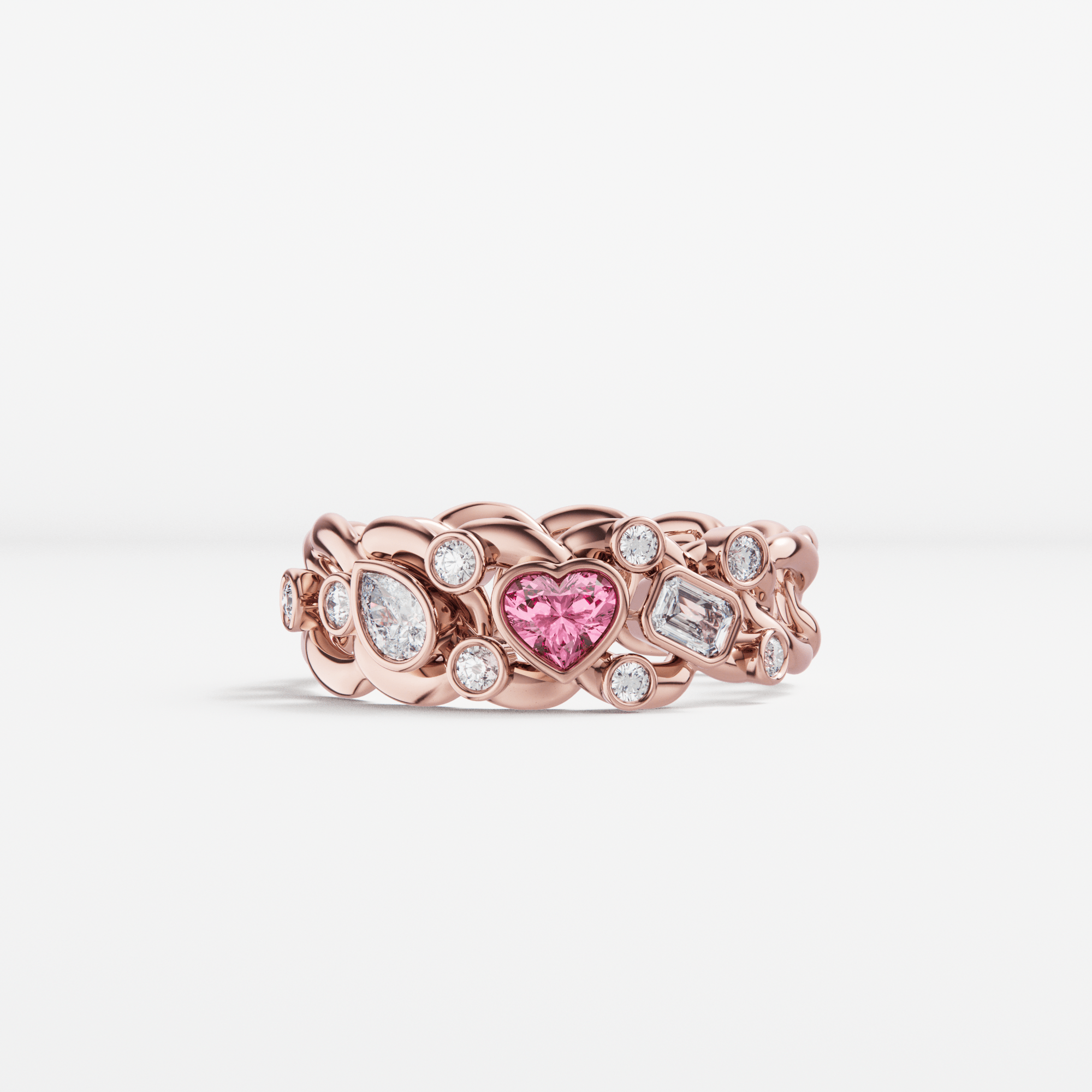 The Scattered Diamond Ring with Heart