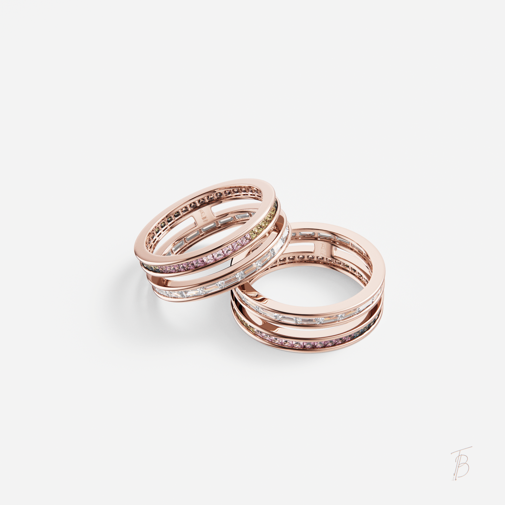 The Two-Layered Rainbow Hue with Diamonds