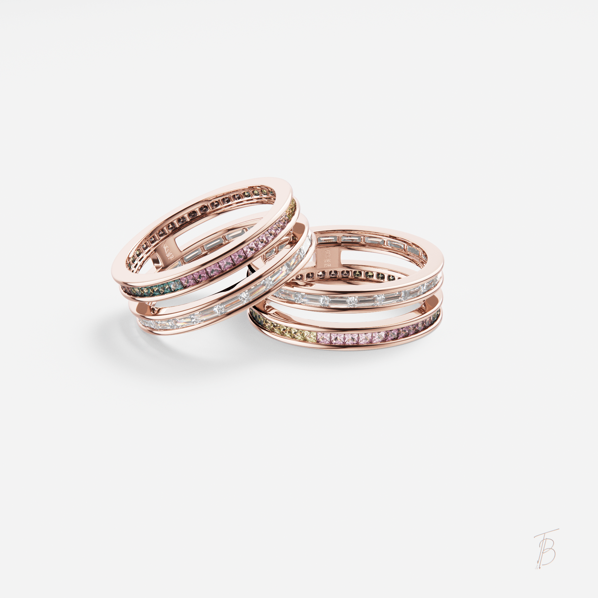 The Two-Layered Rainbow Hue with Diamonds
