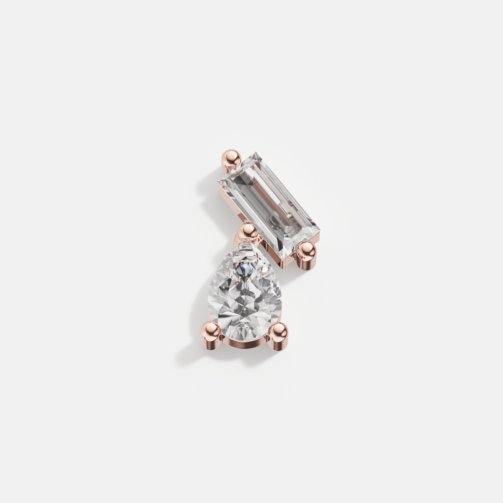 Larmes Baguette and Pear Piercing - Tanka&Baroque