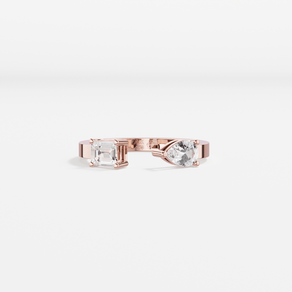 Larmes Opposees Radiant and Pear Ring - Tanka&Baroque