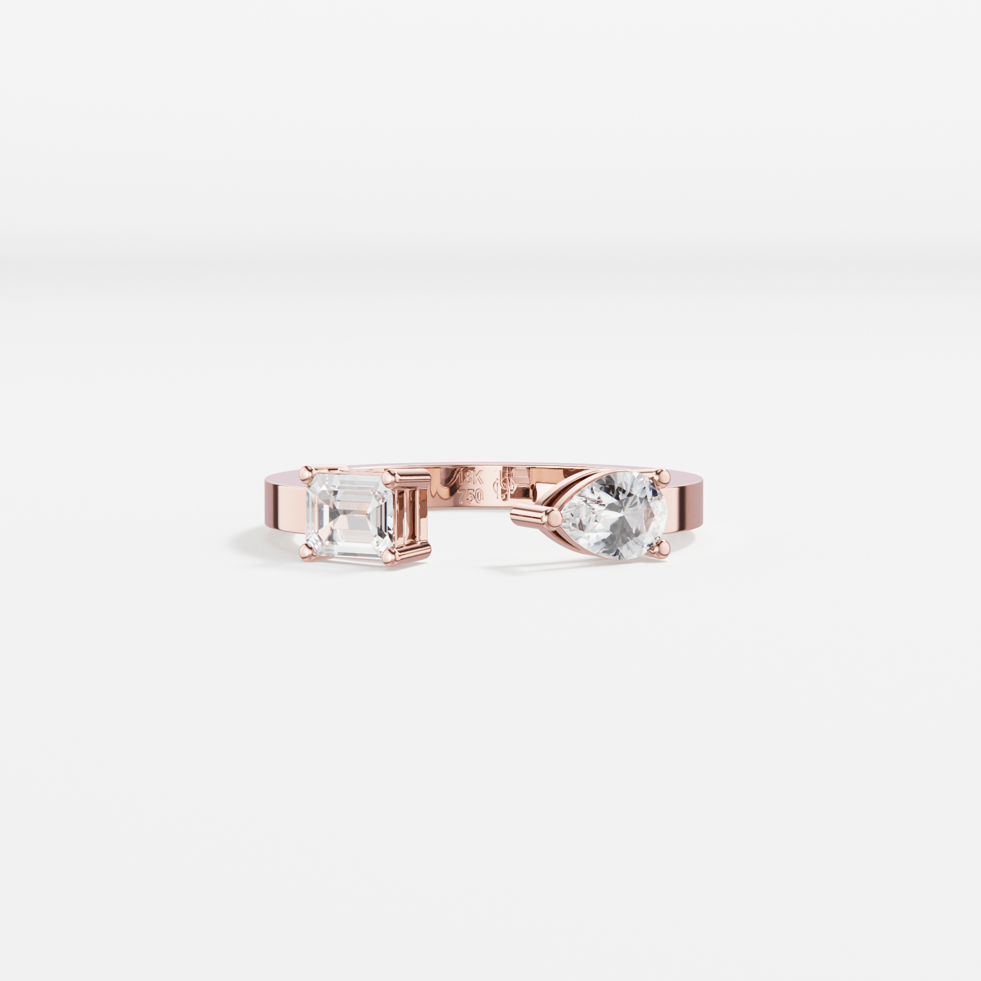 Larmes Opposees Radiant and Pear Ring - Tanka&Baroque
