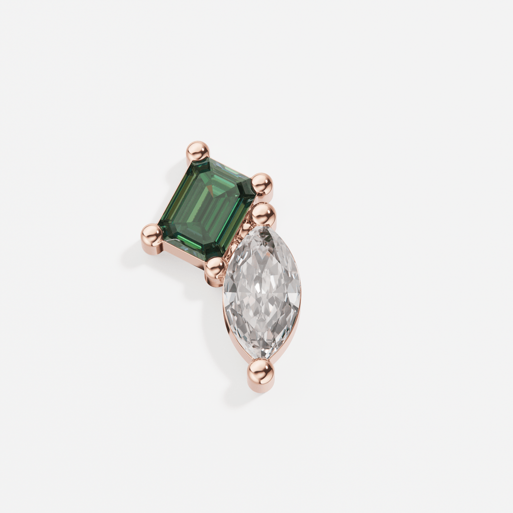Larmes Teal Sapphire Piercing - Tanka&Baroque