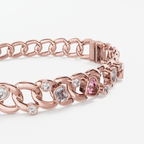 The Bracelet Scattered Diamonds with Heart - Tanka&Baroque