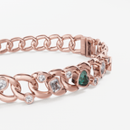 The Bracelet Scattered Diamonds with Heart - Tanka&Baroque