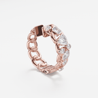 The Hoop Earrings Scattered Diamonds with Heart - Tanka&Baroque