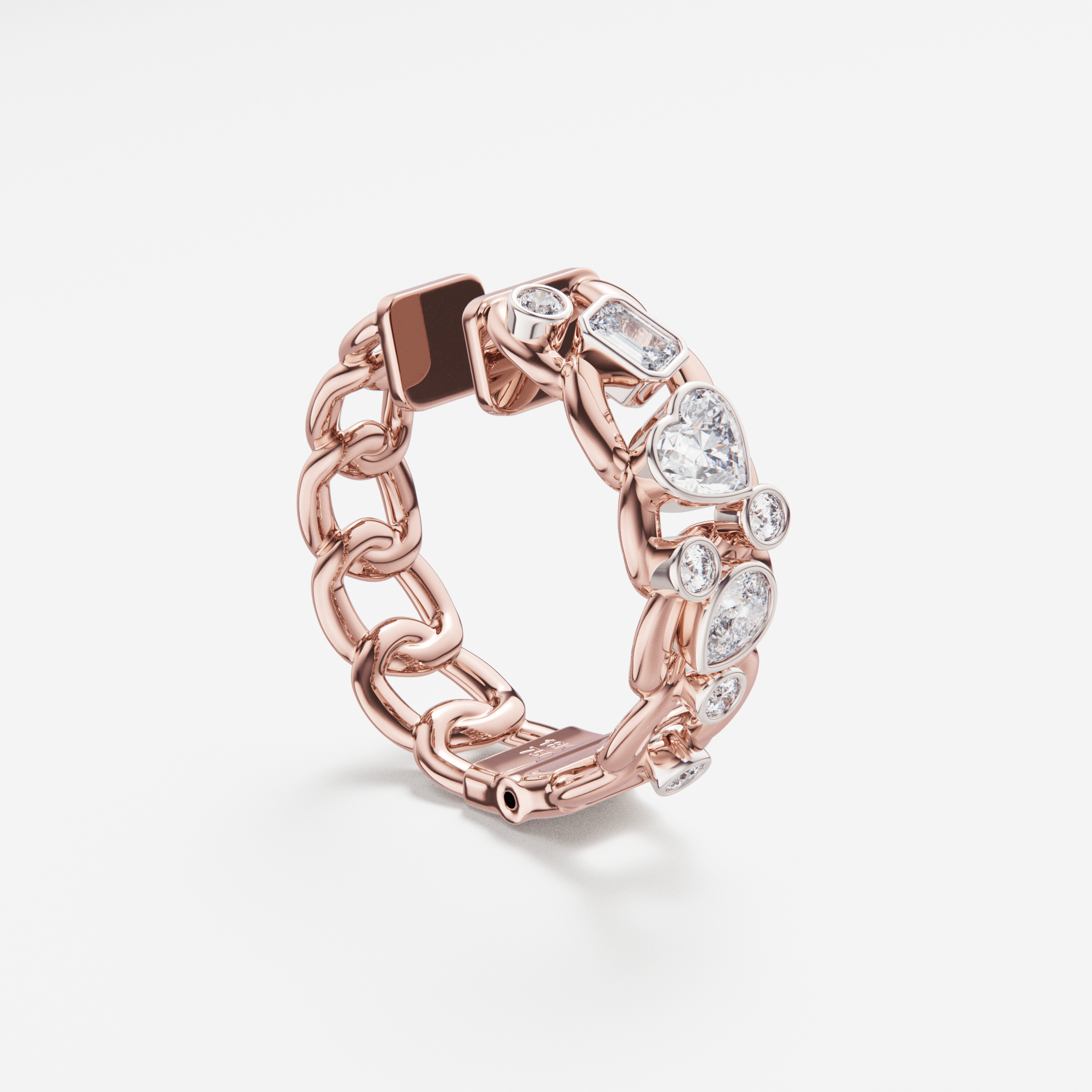 The Hoop Earrings Scattered Diamonds with Heart - Tanka&Baroque