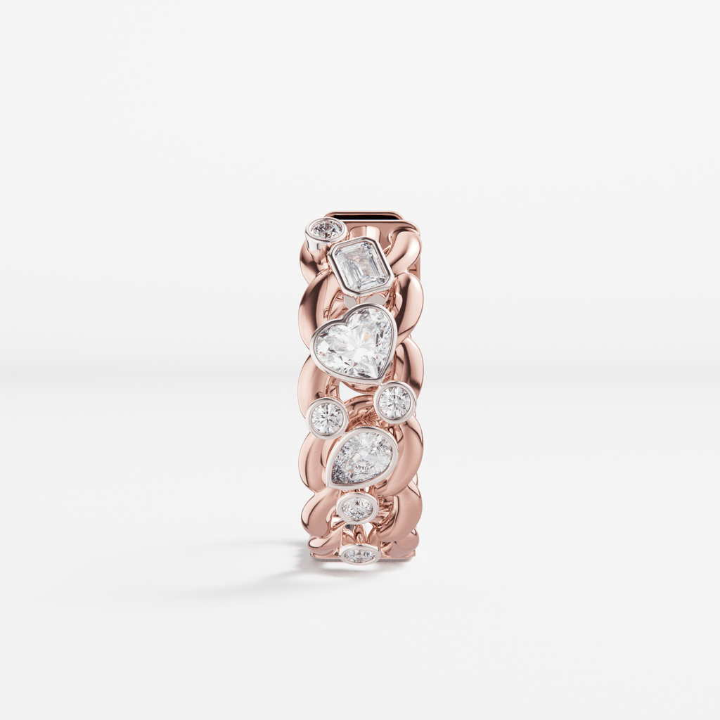 The Hoop Earrings Scattered Diamonds with Heart - Tanka&Baroque