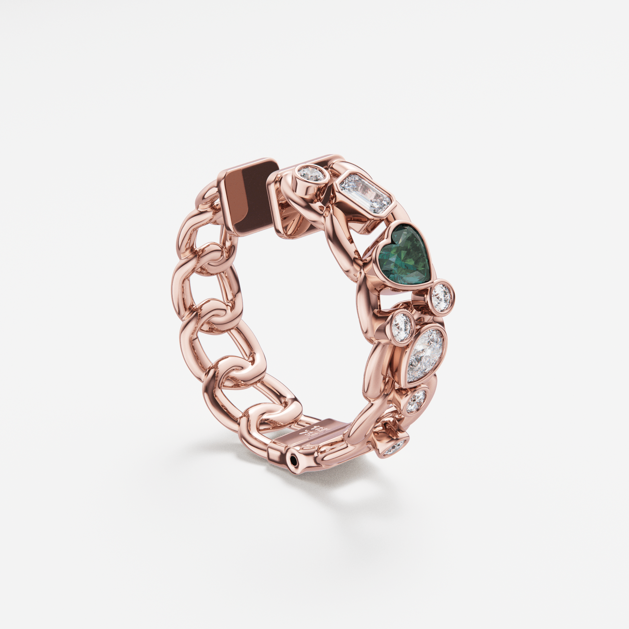 The Hoop Earrings Scattered Diamonds with Heart Sapphires - Tanka&Baroque