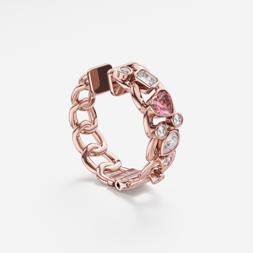 The Hoop Earrings Scattered Diamonds with Heart Sapphires - Tanka&Baroque