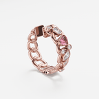 The Hoop Earrings Scattered Diamonds with Heart Sapphires - Tanka&Baroque
