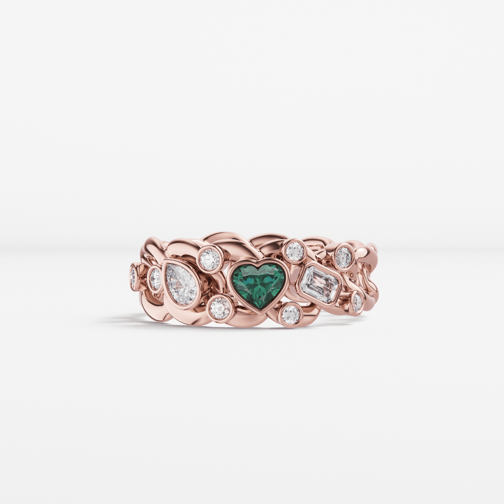 The Scattered Diamond Ring with Heart - Tanka&Baroque