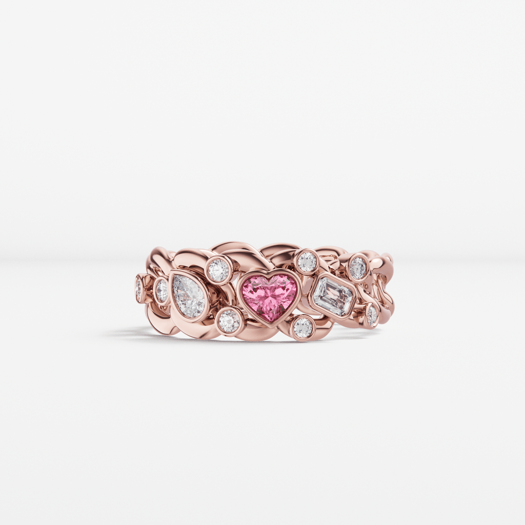 The Scattered Diamond Ring with Heart - Tanka&Baroque